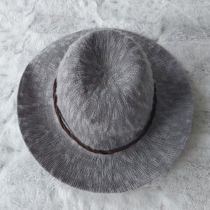 Cato Floppy Gray Textured Festival Bohemian Womens Vacation Beach Hat. 14 inch.